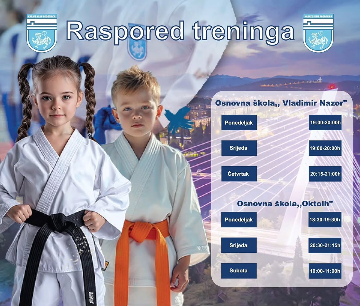 Original club poster showing the training schedule for two schools